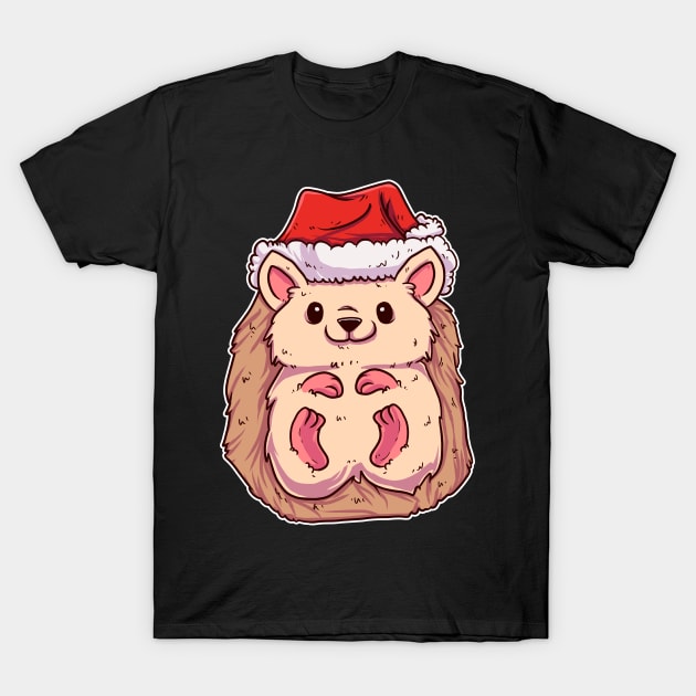 Christmas Hedgehog T-Shirt by TheTeeBee